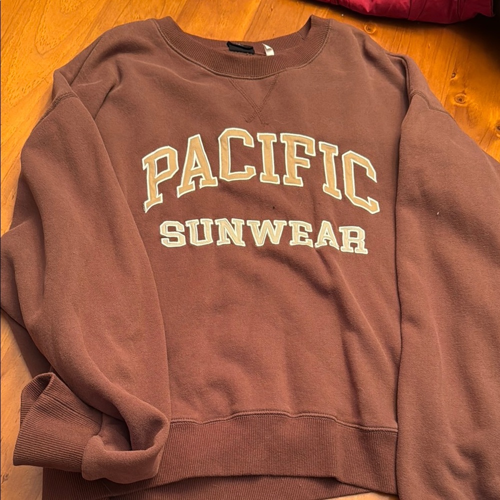 Pacific Sunwear Brown Crewneck Sweater